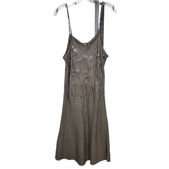 Swee Lo New York Grey Embellished Silk Dress 14 - Picture 1 of 9